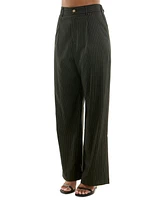 Alex & Sophia Women's Striped Wide-Leg Pleated Pants