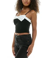 Alex & Sophia Juniors' Bow Accent Sleeveless Velvet Top