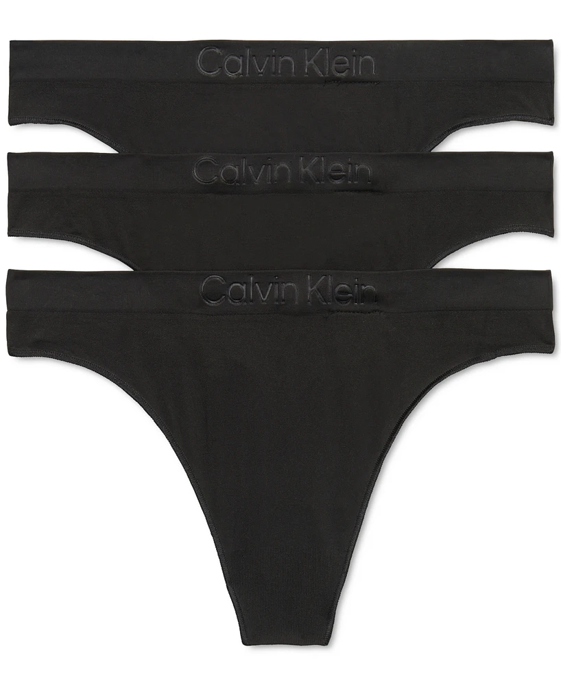 Calvin Klein Women's Mid-Rise Thong - 3 Pack