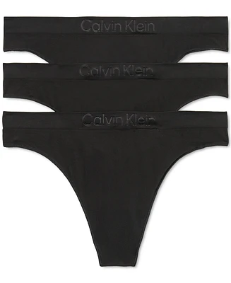 Calvin Klein Women's Bonded Flex Mid-Rise Thong 3 Pack QD5211