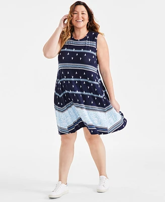 Style & Co Plus Sleeveless Printed Tank Dress, Created for Macy's