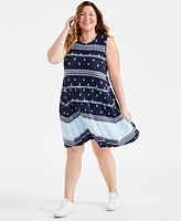 Style & Co Plus Sleeveless Printed Tank Dress, Created for Macy's