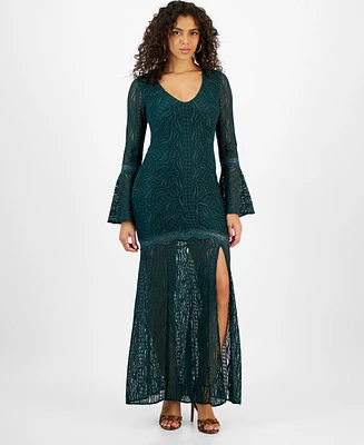 Guess Women's Phoenix Long-Flare-Sleeve Lace Dress