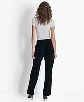 Dkny Women's High-Rise Wide-Leg Velvet Cargo Pants