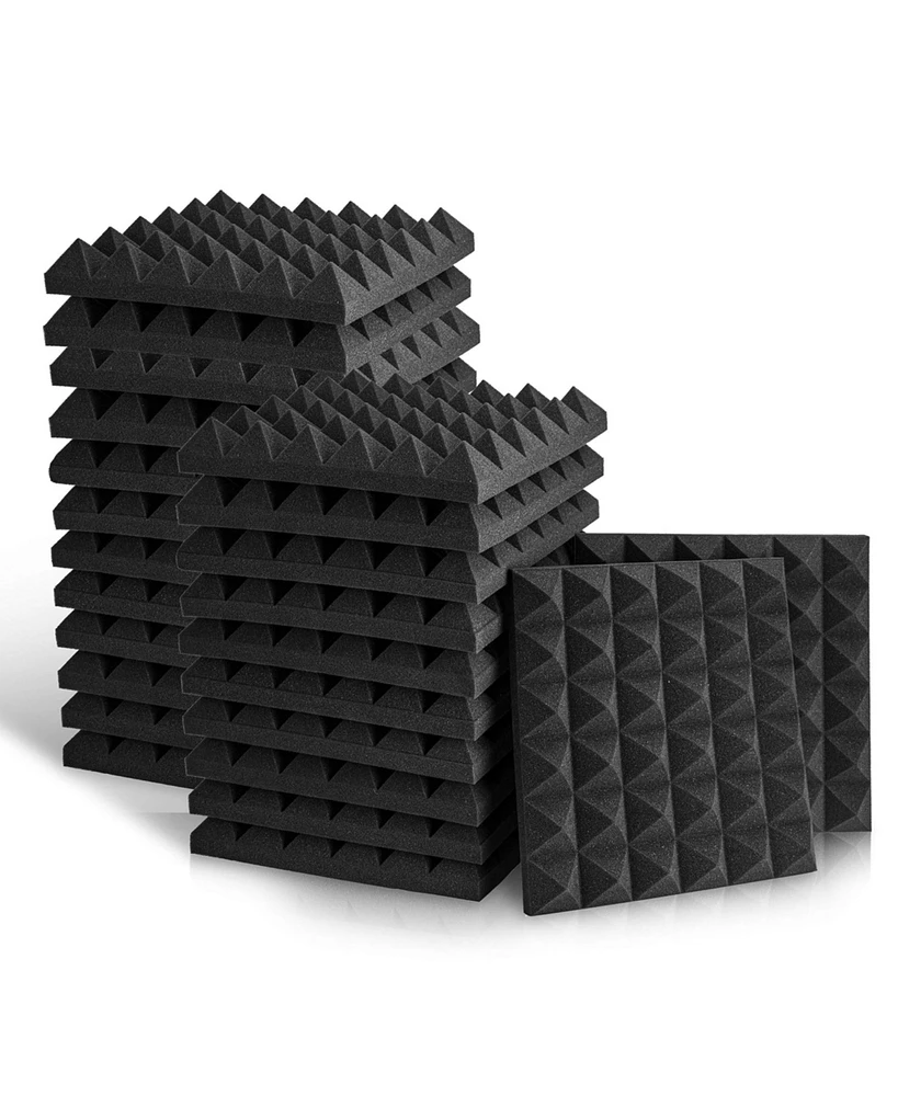 Fstop Labs Fstop Soundproof Acoustic Foam Panels Wedge Tiles 12"x12"x2" - 12 Pack