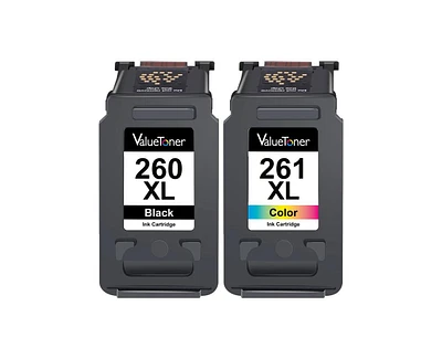 Valuetoner Remanufactured Ink Cartridge Replacement for Canon 260XL 261XL Work for TS6420a TS6420 TR7020 TR7020a (1 Black, 1 Color)