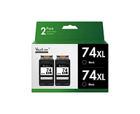 Valuetoner Remanufactured Ink Cartridge Replacement for Hp 74XL High Yield CH623BN CB336WN for Deskjet D4260 D4280 D4360 Printer (2 Black) 2 Pack