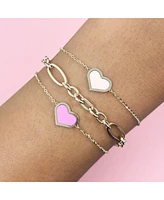 The Lovery Bubblegum Pink Single Heart Bracelet 14K Gold