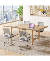 Tribesigns Small Conference Table for Office: 63 Inches Conference Room Table for 4–6 People, Modern Rectangular Meeting Table with Sturdy Meta