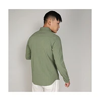 Campus Sutra Men's Pistachio Green Textured Micro Buffalo Check Shirt