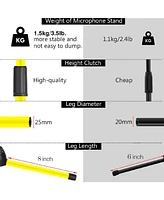 5 Core Tripod Mic Stand Floor Adjustable 18 to 72 Inches Sturdy Boom Arm Holder Microphone Stands Pedestal Para Microfono for Singing Ms 080 Ylw