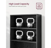 Open Bookcase With Adjustable Storage Shelves, Floor Standing Unit-6 Shelves