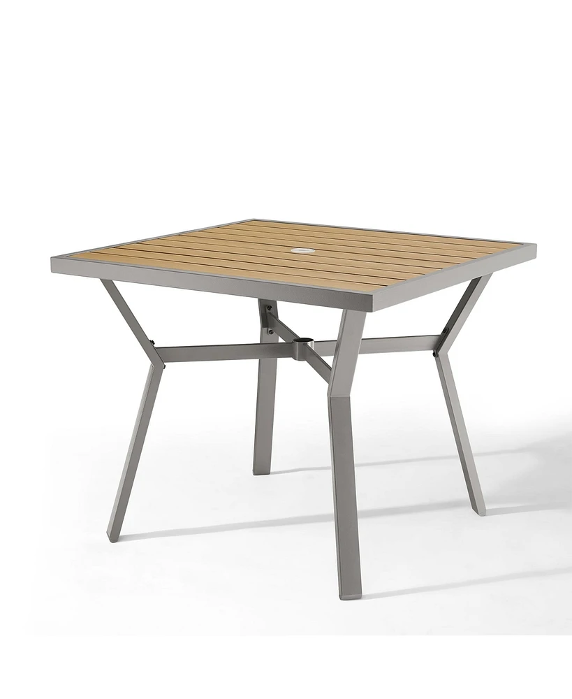 Slickblue Dining Table with Umbrella Hole, Perfect for Patio or Outdoor Dining