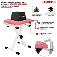 5 Core Keyboard Bench Pair X Style Piano Stool Thick Padded 12 to 18.5 inch Adjustable Keyboards Chair Pink Kbb 02 Pnk