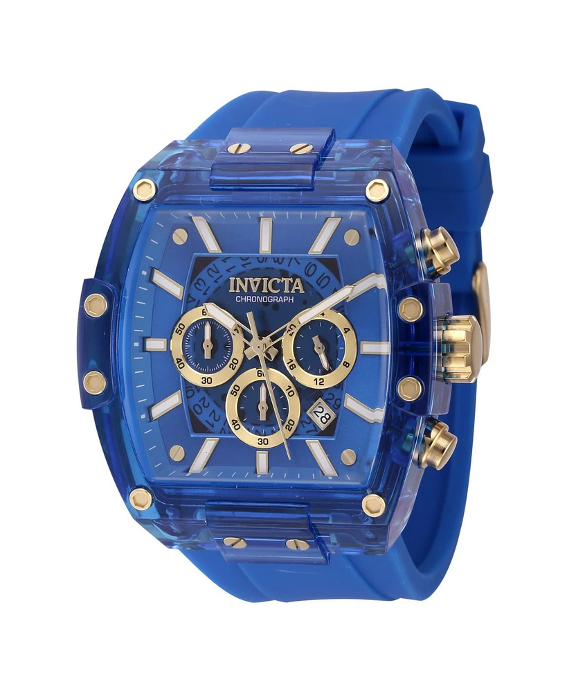 Invicta Men's 44350 S1 Rally Quartz Chronograph Blue, Gold Dial Watch