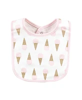 Hudson Baby Infant Girls Cotton Bibs, Banana Split, One Size