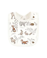 Touched by Nature Unisex Baby Organic Cotton Bibs, Dreamy Woodland, One Size