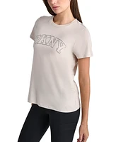 Dkny Women's Varsity Rhinestone-Logo Crewneck Top