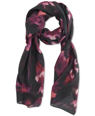 Calvin Klein Abstract Floral Chiffon Scarf