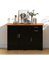 Sugift Buffet Storage Cabinet Kitchen Sideboard with 2 Drawers-White
