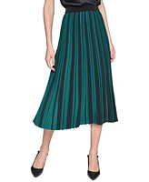 Karl Lagerfeld Paris Women's Striped Pleated Midi Skirt