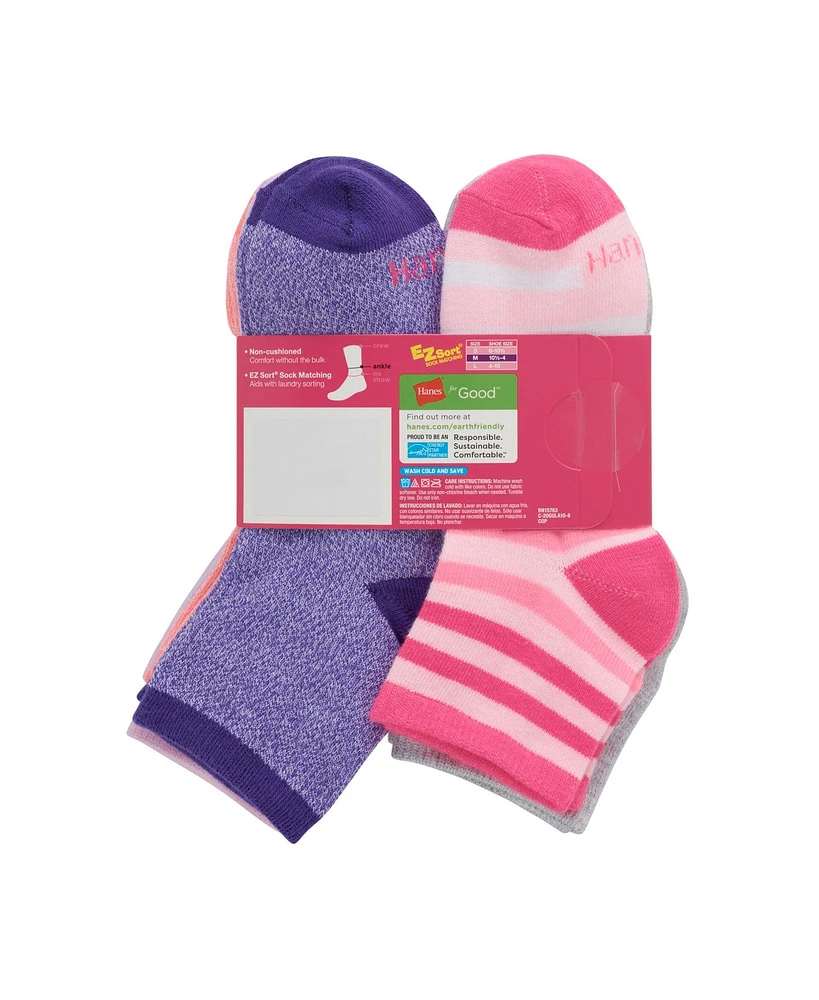 Hanes Girls Ultimate 10-Pack Fashion Ankle Socks