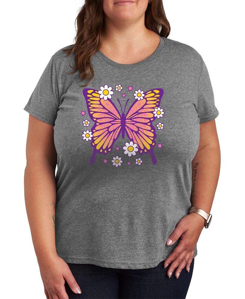 Hybrid Apparel Plus Butterfly Graphic T-shirt