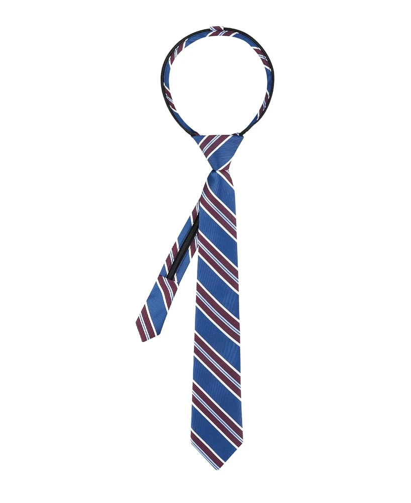 Tommy Hilfiger Boys Bleeker Stripe Pre-Tied Zipper Necktie