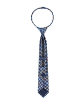 Tommy Hilfiger Boys Madison Grid Check Pre-Tied Zipper Necktie