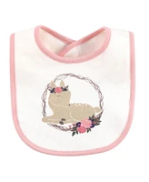 Hudson Baby Girls 5Pk Bibs and Headbands Set
