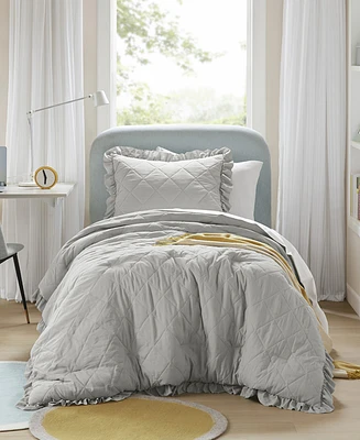 510 Design Phoebe Diamond Quilted Ruffle Edge -Pc. Comforter Set