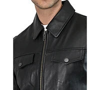 Frye Men's Modern Leather Trucker Jacket