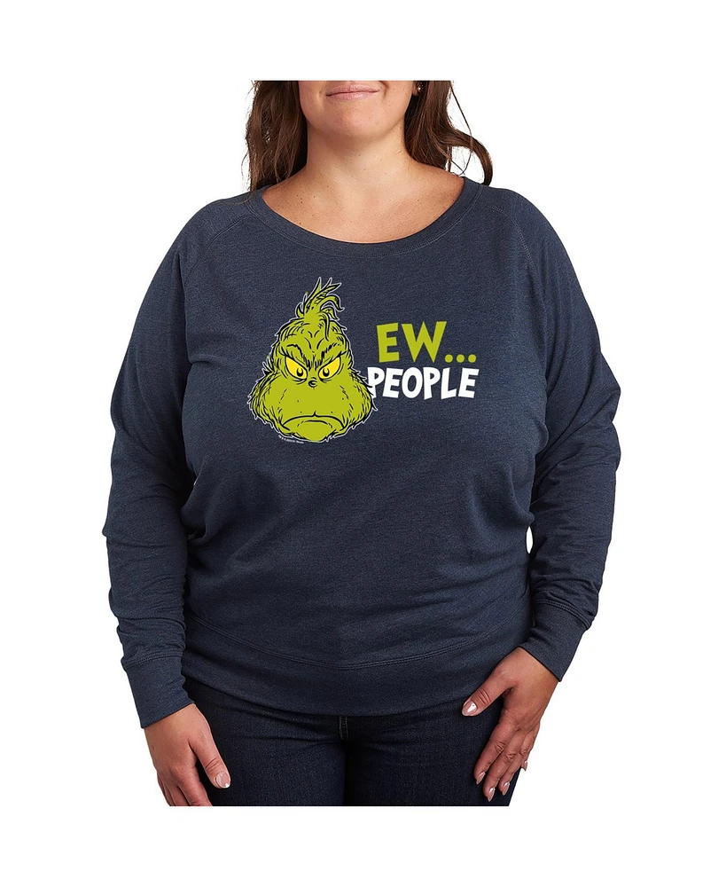 Hybrid Apparel Plus Grinch Ew People Graphic Pullover T-shirt