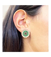 The Lovery Dahlia Flower Stud Earrings 14K Gold