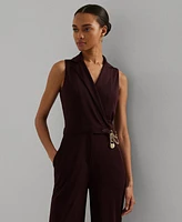 Lauren Ralph Women's Chain-Trim Stretch Jersey Jumpsuit