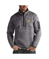 Antigua Men's Charcoal Pittsburgh Penguins Fortune 1/2-Zip Pullover Jacket