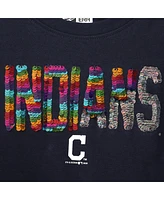 New Era Big Girls Navy Cleveland Indians Flip Sequin T-Shirt