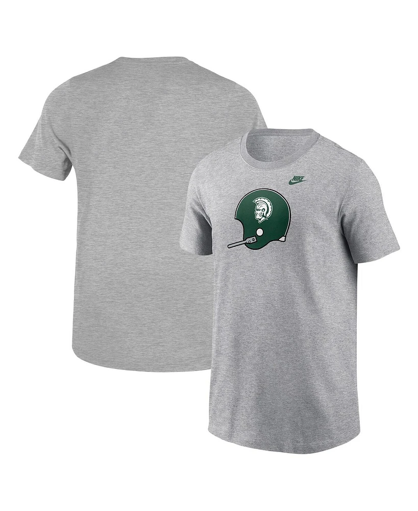 Nike Big Boys and Girls Heather Gray Michigan State Spartans Helmet T-Shirt