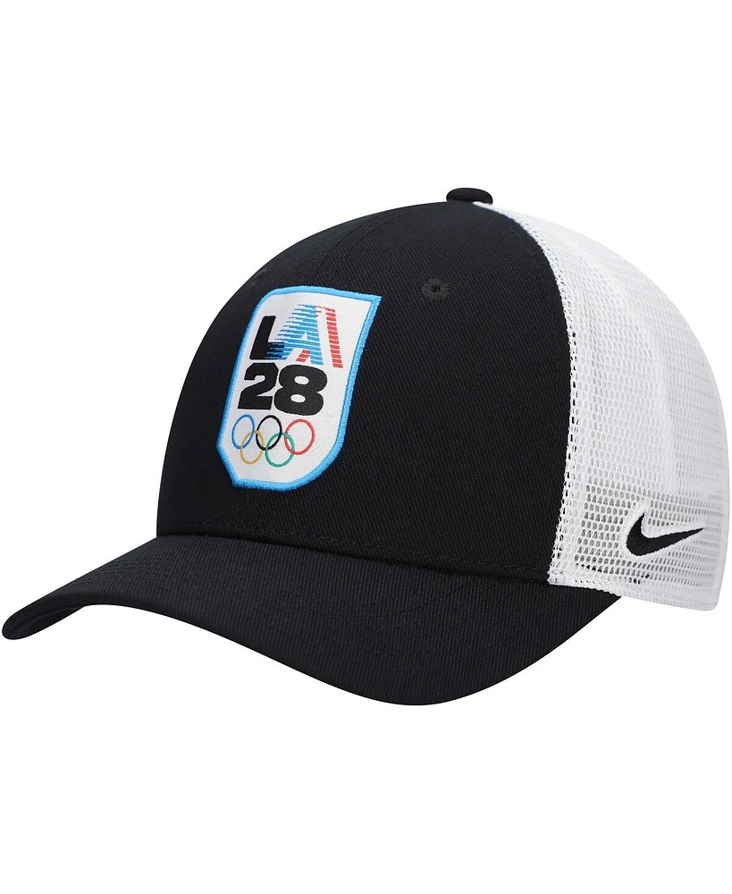 Nike Big Boys and Girls Black LA28 Rise Trucker Adjustable Hat