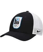 Nike Big Boys and Girls Black LA28 Rise Trucker Adjustable Hat