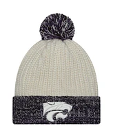 New Era Women's Cream Kansas State Wildcats Fresh Cuffed Knit Hat with Pom