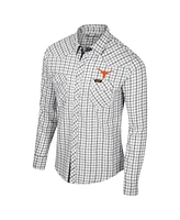 Colosseum x Wrangler Men's White Texas Longhorns Plaid Window Pane Long Sleeve Full-Snap Shirt