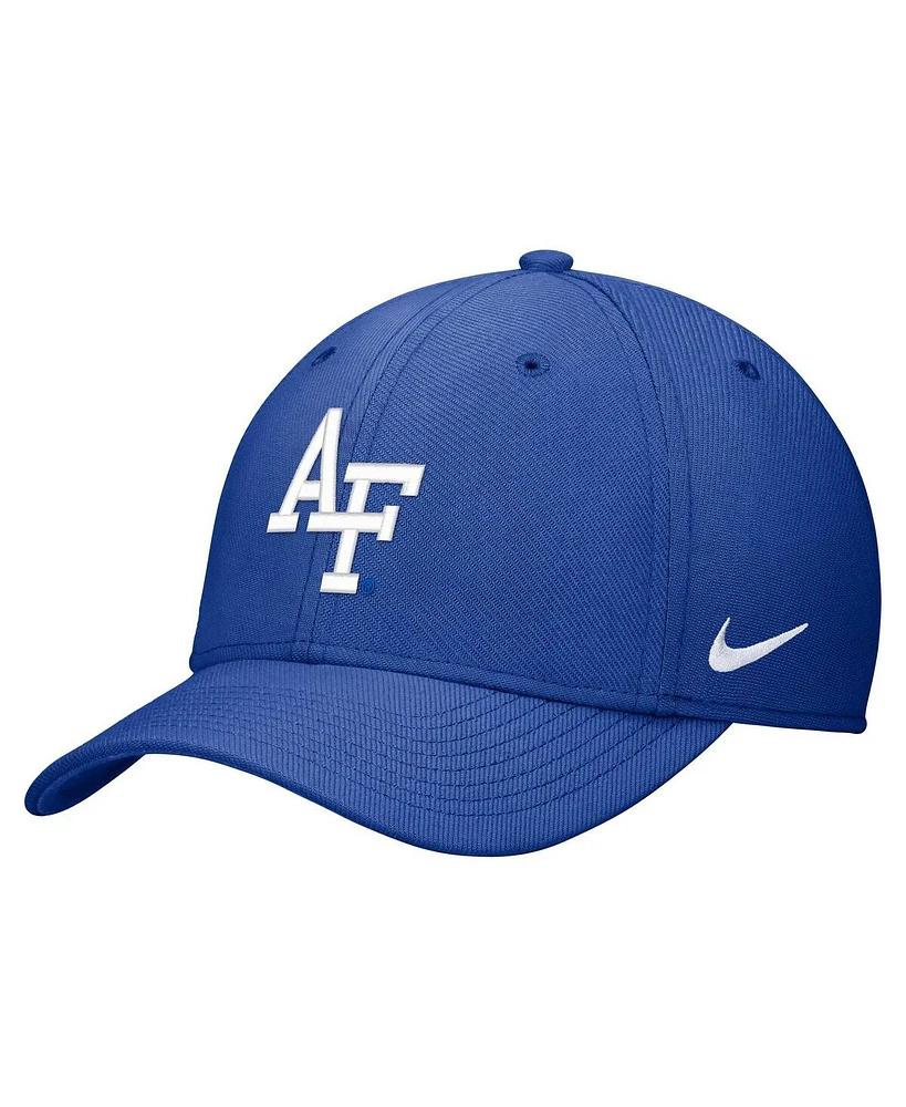 Nike Men's Royal Air Force Falcons 2024 Sideline Rise Swoosh Flex Hat