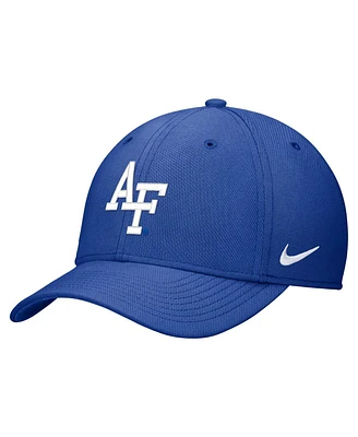 Nike Men's Royal Air Force Falcons 2024 Sideline Rise Swoosh Flex Hat