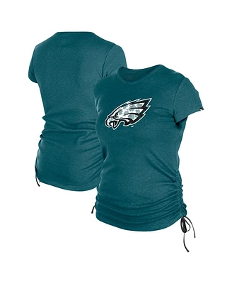 New Era Women's Midnight Green Philadelphia Eagles Ruched Side T-Shirt