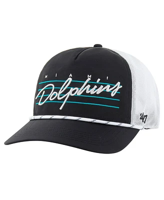 '47 Brand Men's Black/White Miami Dolphins Downburst Relaxed Hitch Trucker Adjustable Hat