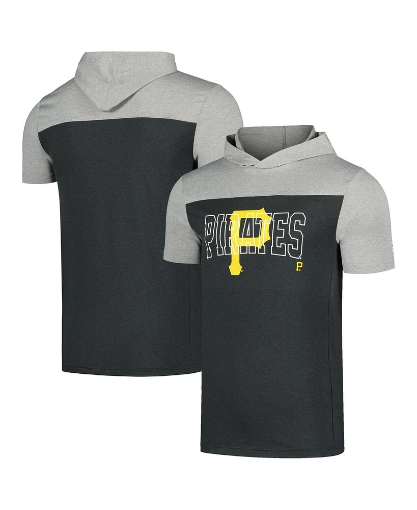 New Era Men's Black Pittsburgh Pirates Active Brushed Hoodie T-Shirt