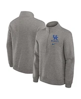 Nike Men's Heather Gray Kentucky Wildcats Primetime Club Half-Zip Sweatshirt