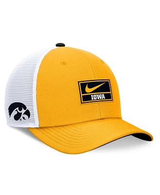 Nike Men's Gold/White Iowa Hawkeyes 2024 On Field Swoosh Trucker Adjustable Hat