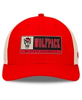 Top of the World Men's Red/Natural Nc State Wolfpack Bennett Trucker Adjustable Hat